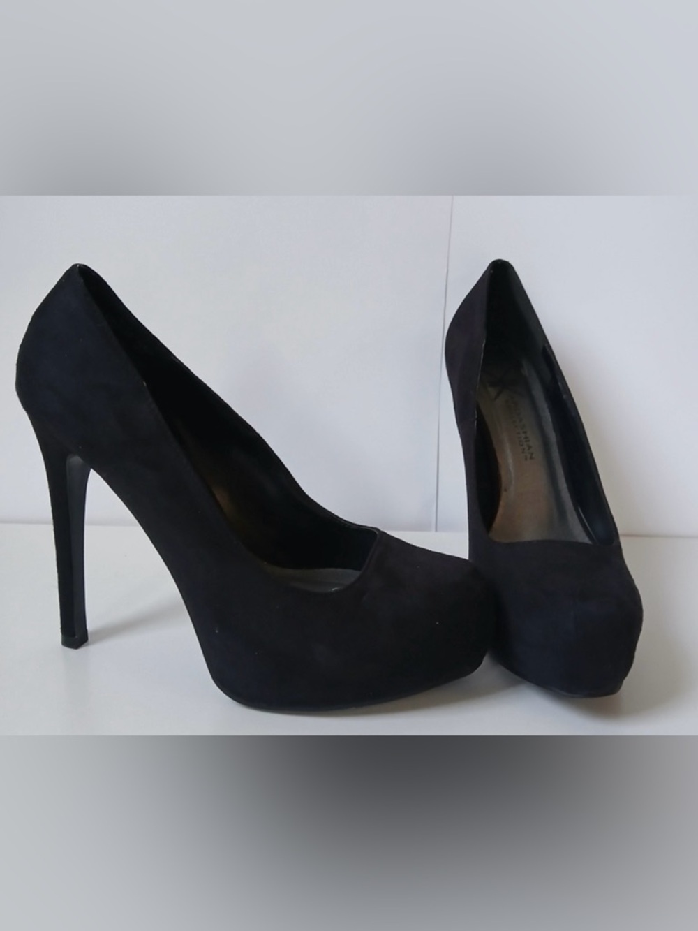 Kardashion Kollection Black Suede Stiletto Heels